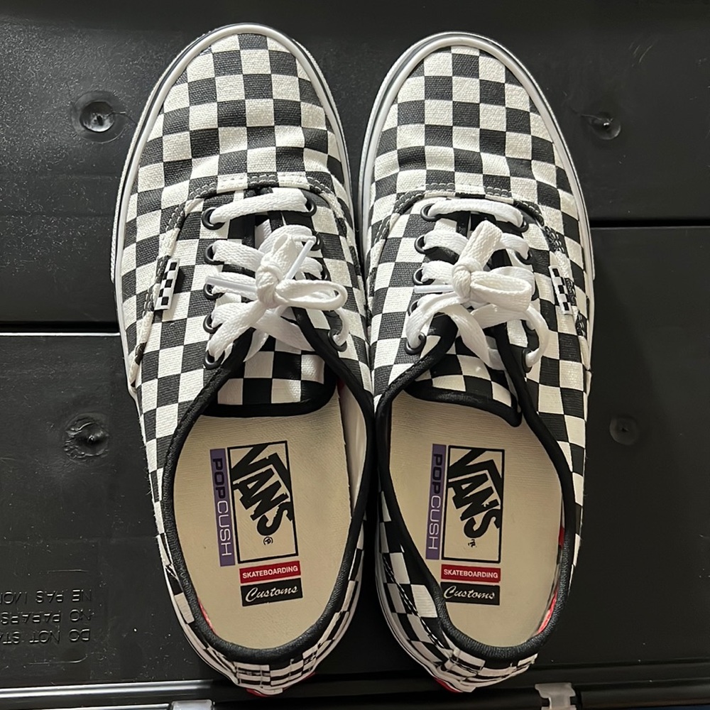 Custom Cushion Pro checkerboard Vans.